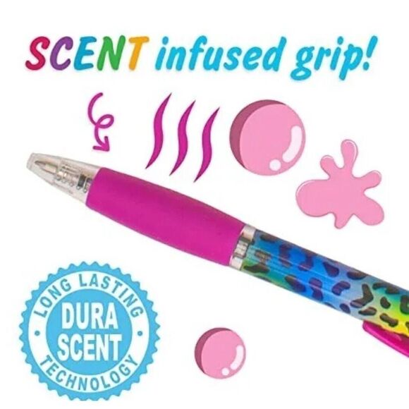 Gel Smens Wild Scented Pens Medium Point 8 Count Smelly Writing School Utensils - Picture 3 of 4